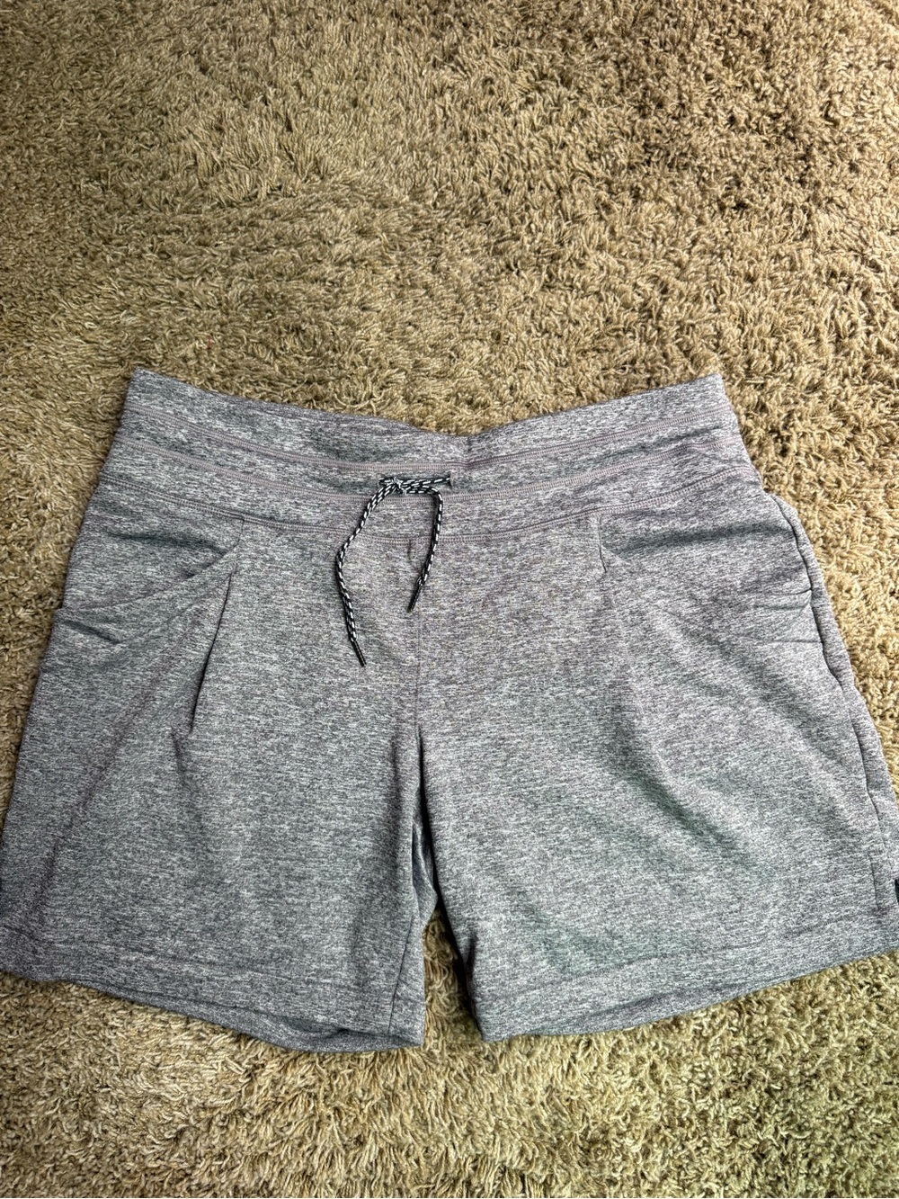 Gray Heather Lounge Shorts with Drawstring